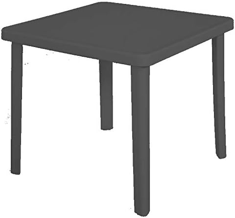 Tavolo quadrato da esterno Nettuno 80 x 80 x 72 cm colore antracite
