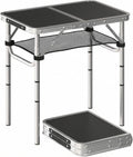 Tavolino pieghevole da esterno 60 cm colore nero per campeggio balcone e tempo libero