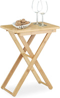Tavolino rettangolare pieghevole in bambu 52 x 40 x 31 cm per soggiorno giardino e balcone