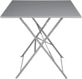 Tavolo pieghevole in metallo grigio 70 x 70 cm per giardino balcone e terrazza
