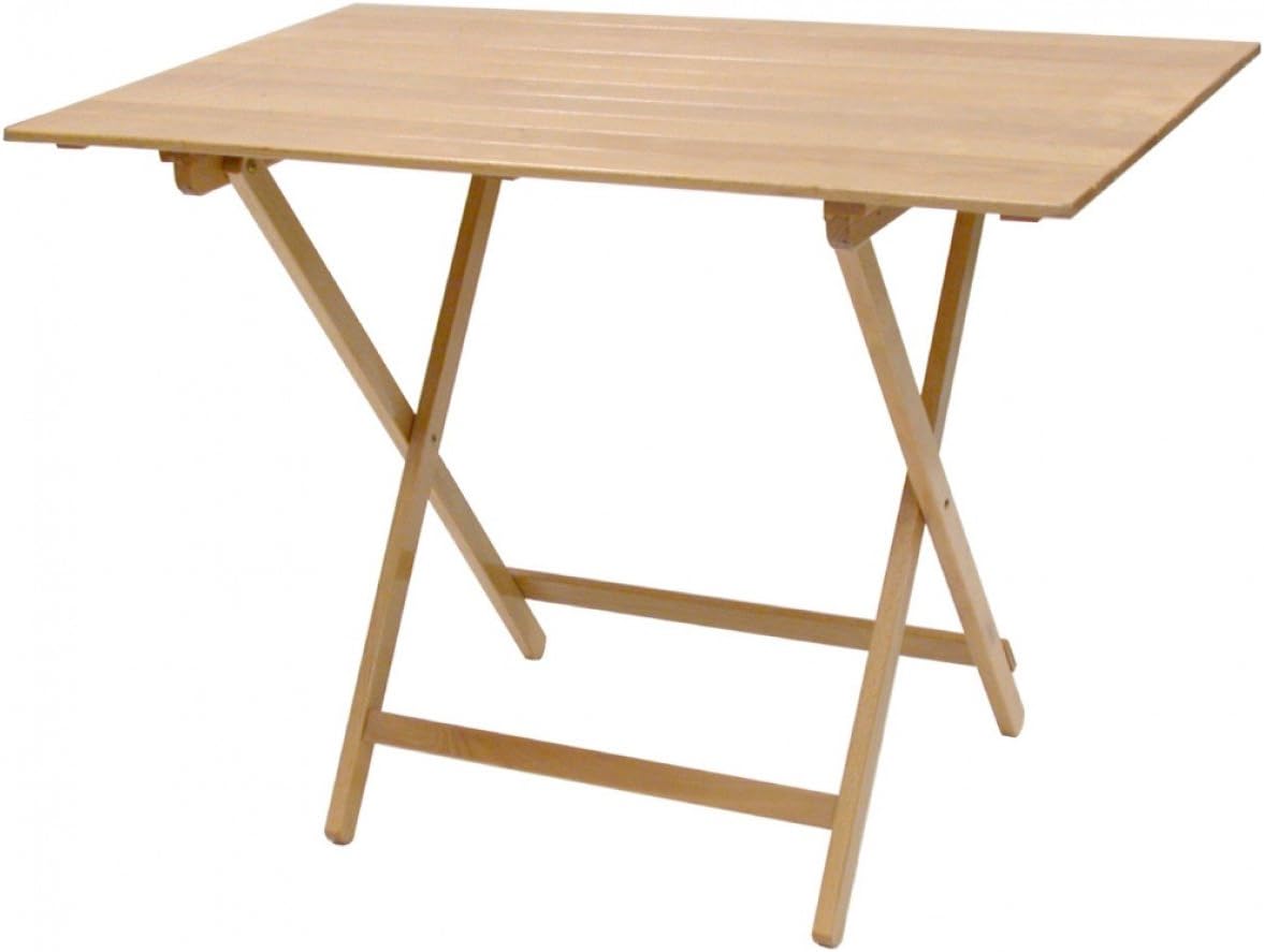 Tavolo pieghevole stile birreria in legno naturale 60 x 80 cm per casa campeggio e spazi esterni