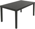 Tavolino rettangolare in resina antracite 138 x 80 cm per arredamento esterno e giardino