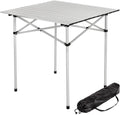 Tavolo portatile pieghevole in alluminio con piano arrotolabile 70 x 70 cm per campeggio fiere e giardino